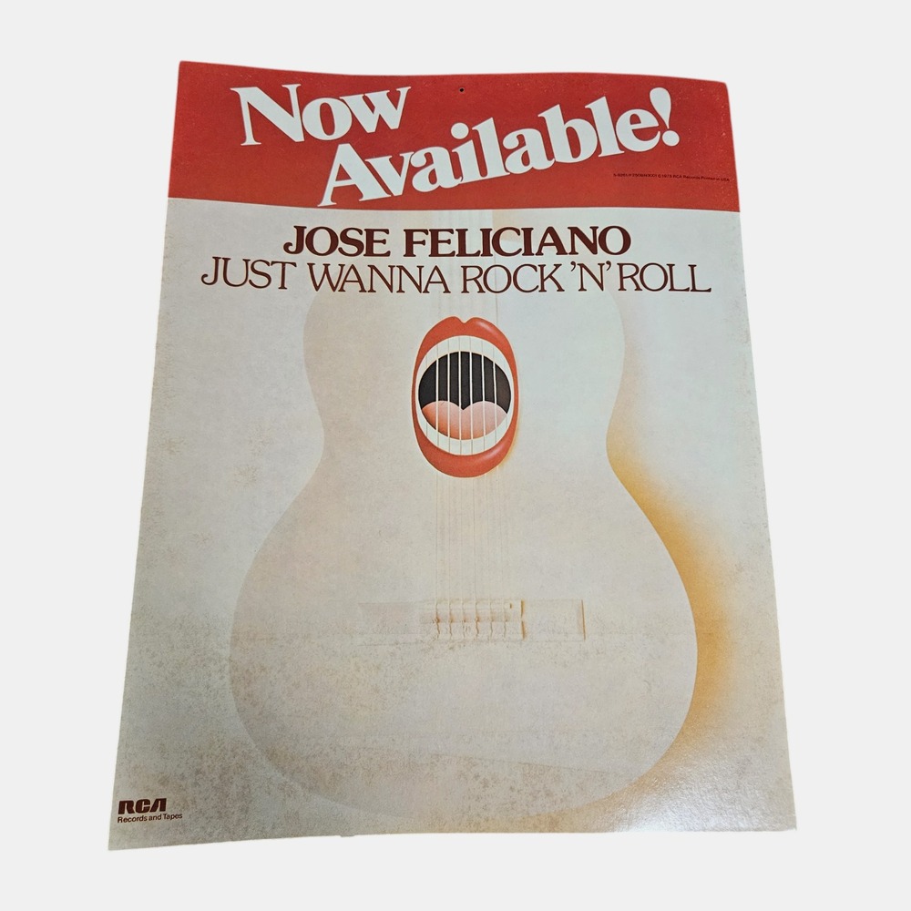 Jose Feliciano Just Wanna Rock 'N' Roll 1975 Promo‎ Poster 12x16 Double Sided
